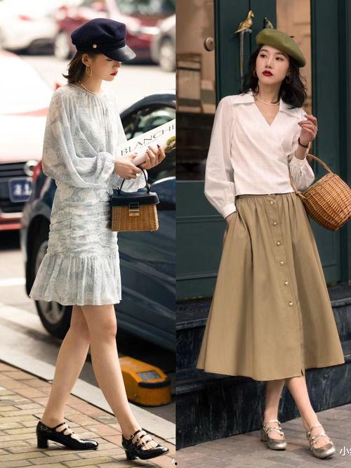 穿裙子配鞋子图片